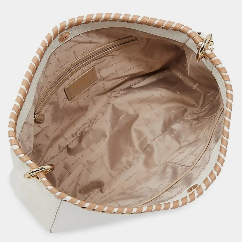 DKNY Winnie braid pebble finish leather hobo